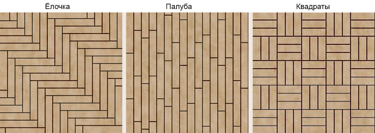 Схемы укладки кварц винила на клей